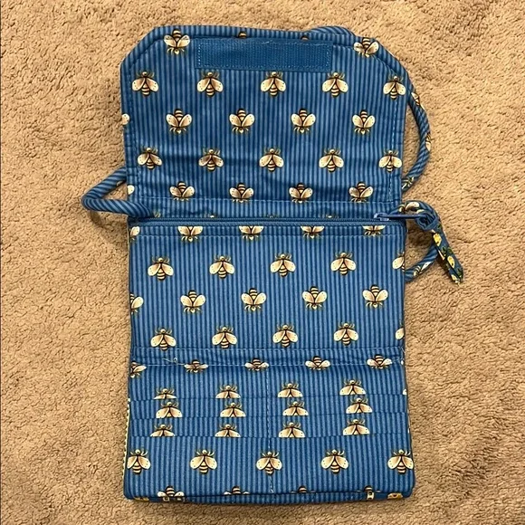 Retired Vera Bradley-Blue Floral and Bee Patterned Women's Bag - Picture 4 of 5